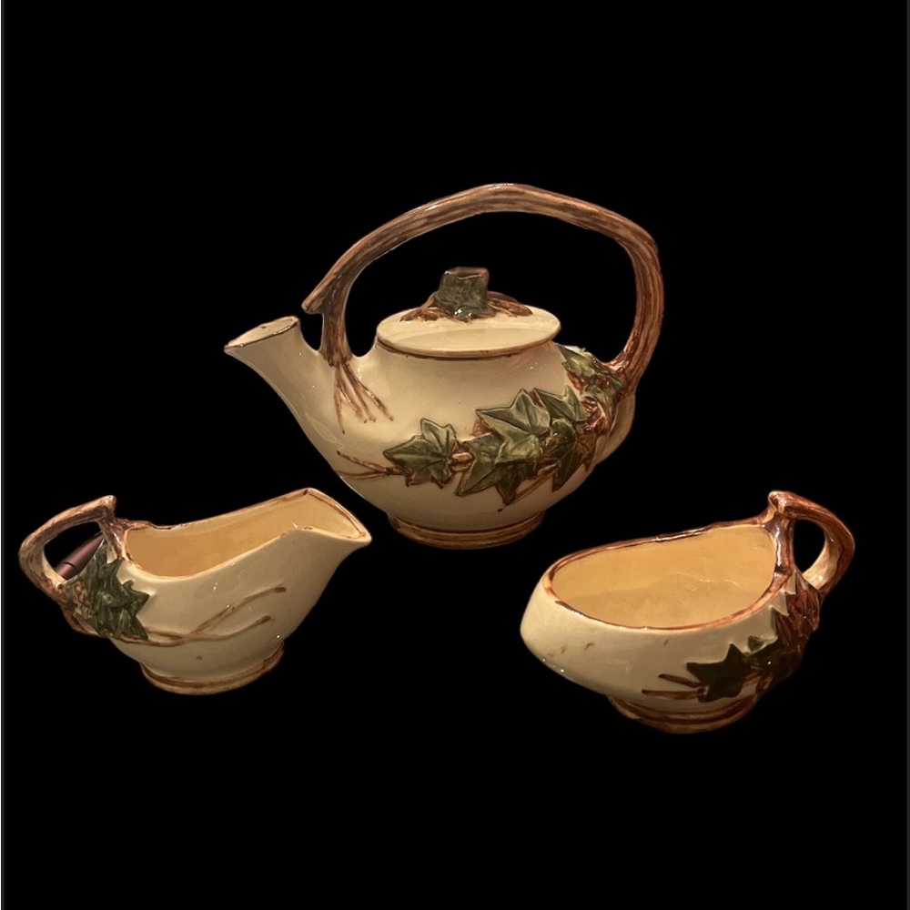 Vintage McCoy Teapot, Sugar, & Creamer